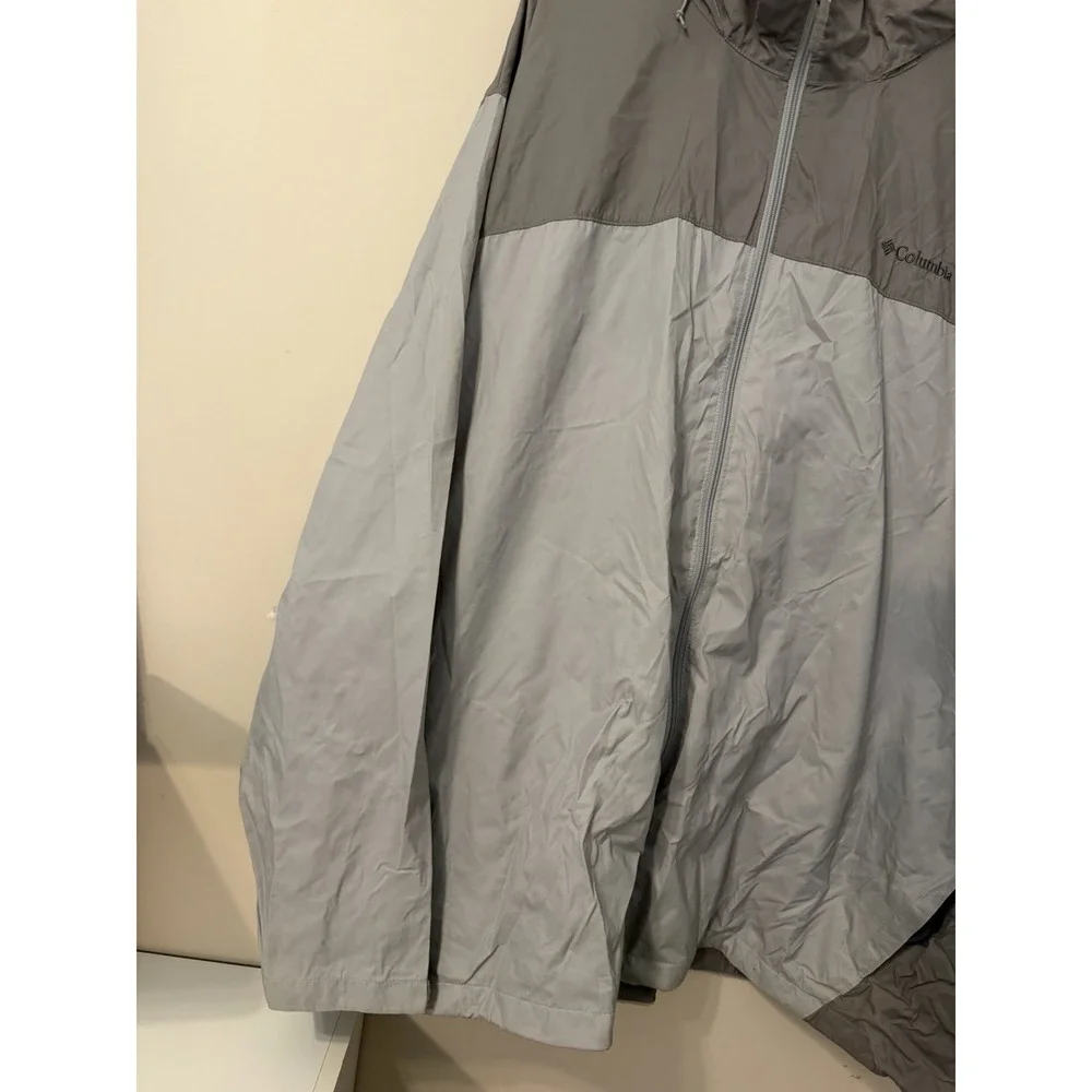 Columbia Windbreaker With Hood Full Zip Two Gray Colors, Size 5XT